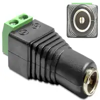 DeLOCK 65421 cambiador de género para cable DC 2.1 x 5.5 mm 2p Negro, Verde, Plata