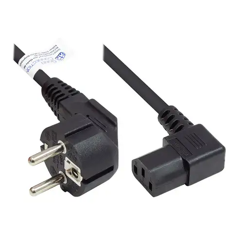 Alcasa P0131-S030 cable de transmisión Negro 3 m Enchufe tipo E+F C13 acoplador