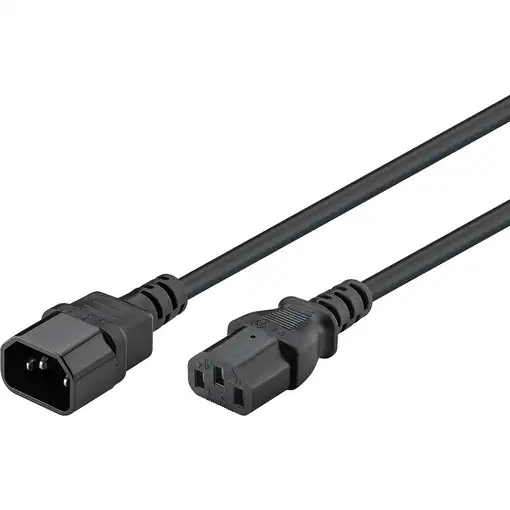 Goobay 95125 cable de transmisión Negro 1 m IEC C14 IEC C13