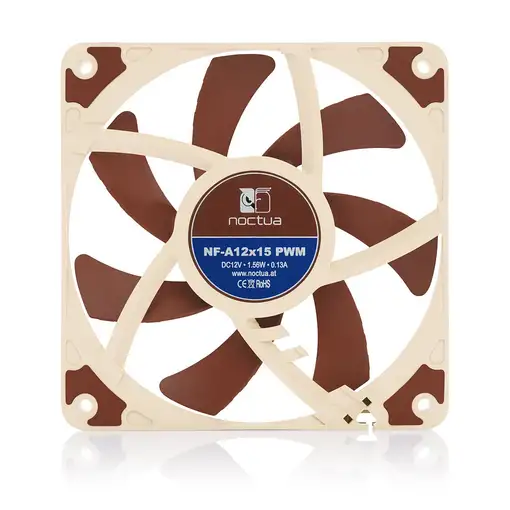 Noctua NF-A12x15 PWM Carcasa del ordenador Ventilador 12 cm Beige, Marrón