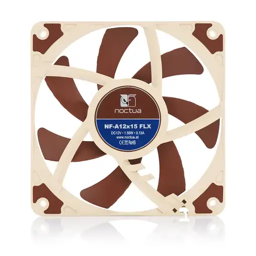 Noctua NF-A12x15 FLX Carcasa del ordenador Ventilador 12 cm Beige, Marrón