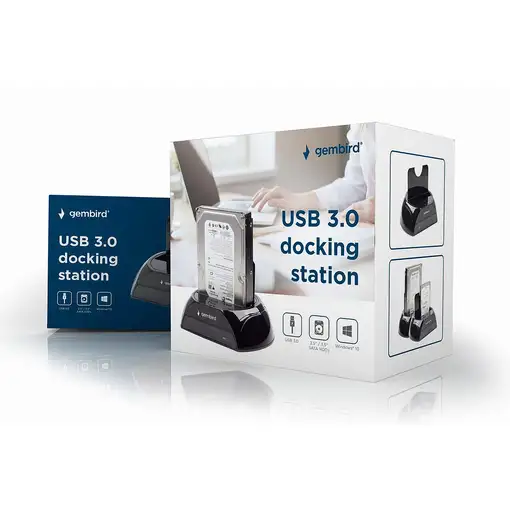 Gembird HD32-U3S-2 base de conexión para disco duro Negro