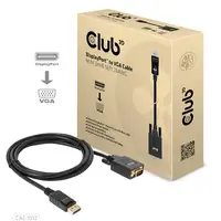 CLUB3D CAC-1012 adaptador de cable de vídeo 2 m DisplayPort VGA (D-Sub) Negro
