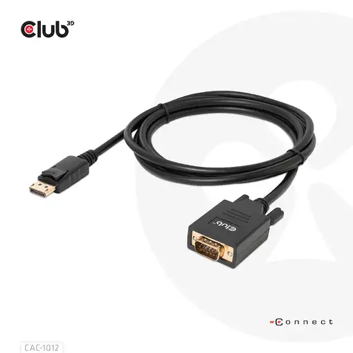 CLUB3D CAC-1012 adaptador de cable de vídeo 2 m DisplayPort VGA (D-Sub) Negro