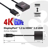 CLUB3D DisplayPort 1.2 a HDMI 2.0 UHD Adaptador Activo