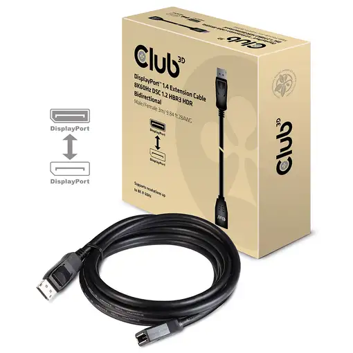 CLUB3D cac-1023 3 m DisplayPort Negro