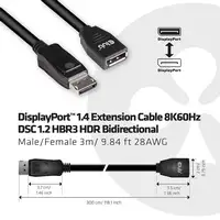 CLUB3D cac-1023 3 m DisplayPort Negro