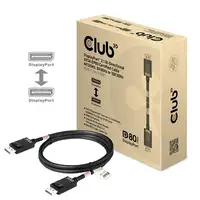 CLUB3D DisplayPort 2.1 Bi-Directional VESA DP80 Certified Cable 4K240Hz, 8K60Hz or