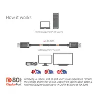 CLUB3D DisplayPort 2.1 Bi-Directional VESA DP80 Certified Cable 4K240Hz, 8K60Hz or