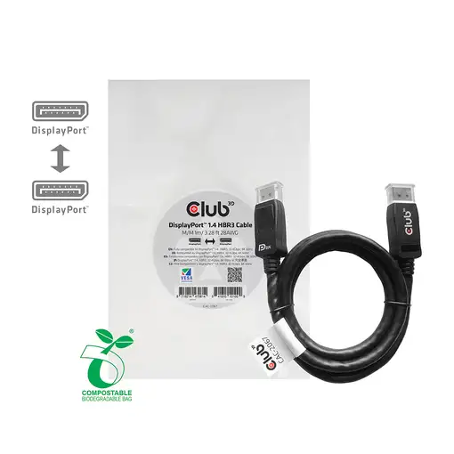 CLUB3D DisplayPort 1.4 HBR3 Cable 1metro Macho/Macho 8K60Hz