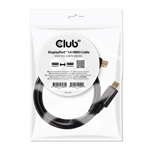 CLUB3D DisplayPort 1.4 HBR3 Cable 1metro Macho/Macho 8K60Hz
