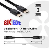CLUB3D DisplayPort 1.4 HBR3 Cable 1metro Macho/Macho 8K60Hz