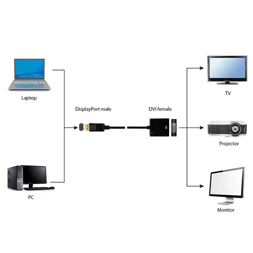 Gembird A-DPM-DVIF-002 adaptador de cable de vídeo 0,1 m DisplayPort DVI Negro