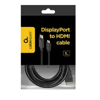 Gembird DisplayPort - HDMI, 1m HDMI tipo A (Estándar) Negro