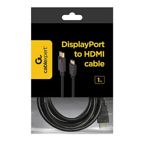 Gembird DisplayPort - HDMI, 1m HDMI tipo A (Estándar) Negro