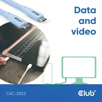 CLUB3D CAC-3003 cable USB USB4 Gen 3x2 2 m USB C Azul