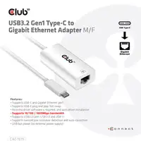 CLUB3D CAC-1519 cambiador de género para cable USB-C RJ-45 Blanco