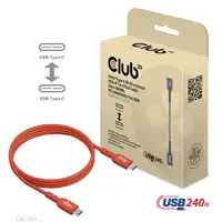 CLUB3D Cable certificado USB2 tipo C bidireccional USB-IF Datos 480 Mb, PD 240 W (