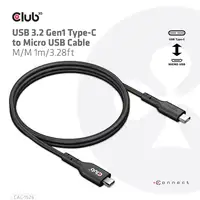 CLUB3D CAC-1526 cable USB USB 3.2 Gen 1 (3.1 Gen 1) 1 m USB C Micro-USB B Negro