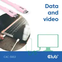 CLUB3D Cable USB C rosa