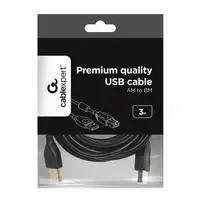 Gembird 3m USB 2.0 A/B M cable USB USB A USB B Negro