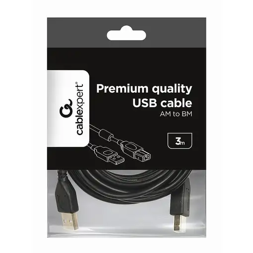 Gembird 3m USB 2.0 A/B M cable USB USB A USB B Negro