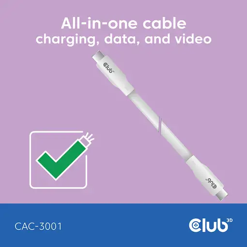 CLUB3D Cable USB C blanco