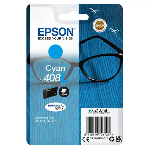 Epson Singlepack Cyan 408L DURABrite Ultra Ink