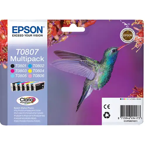 Epson Hummingbird Multipack T0807 6 colores