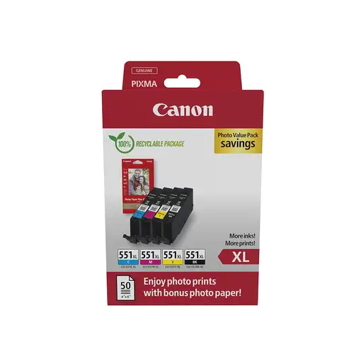 Canon 6443B008 cartucho de tinta 4 pieza(s) Original Alto rendimiento (XL) Negro,