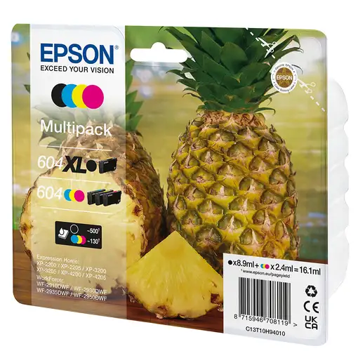 Epson 604XL cartucho de tinta 4 pieza(s) Original Alto rendimiento (XL) Negro, Cia