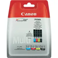 Canon CLI-551 C/M/Y/BK w/sec cartucho de tinta 4 pieza(s) Original Rendimiento est