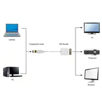 Gembird A-DPM-DVIF-002-W adaptador de cable de vídeo 0,1 m DisplayPort DVI Blanco