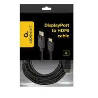 Gembird DisplayPort - HDMI, 3m HDMI tipo A (Estándar) Negro