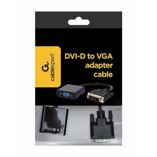 Gembird A-DVID-VGAF-01 adaptador de cable de vídeo 0,2 m DVI-D VGA (D-Sub) Negro