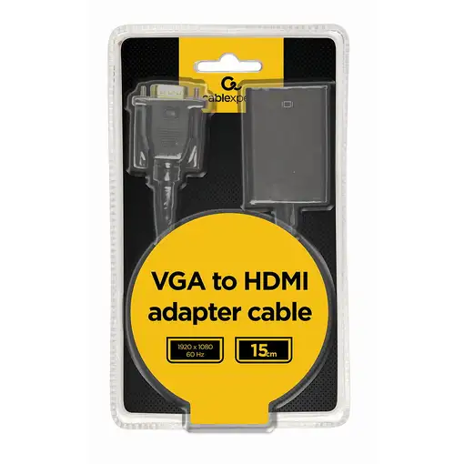 Gembird A-VGA-HDMI-01 adaptador de cable de vídeo 0,15 m HDMI tipo A (Estándar) VG