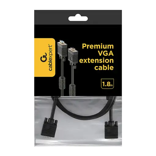 Gembird VGA M/F 1.8m cable VGA 1,8 m VGA (D-Sub) Negro