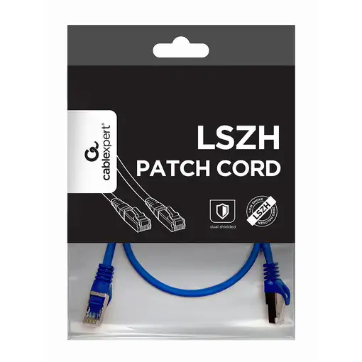 Gembird PP6A-LSZHCU-B-0.5M cable de red Azul 0,5 m Cat6a S/FTP (S-STP)