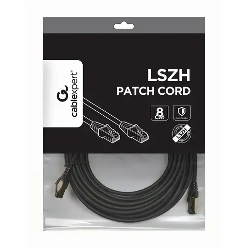 Gembird PP8-LSZHCU-BK-7.5M cable de red Negro 7,5 m Cat8 S/FTP (S-STP)