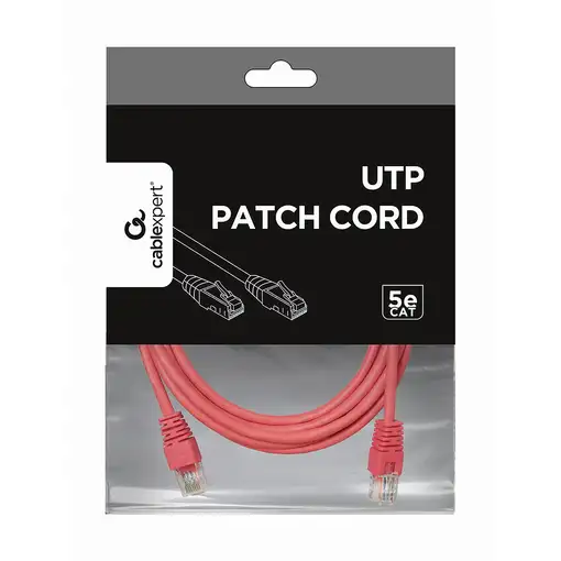 Gembird RJ45/RJ45 Cat5e 3m cable de red Rosa U/UTP (UTP)