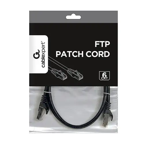 Gembird PP6-1M/BK cable de red Negro Cat6 F/UTP (FTP)