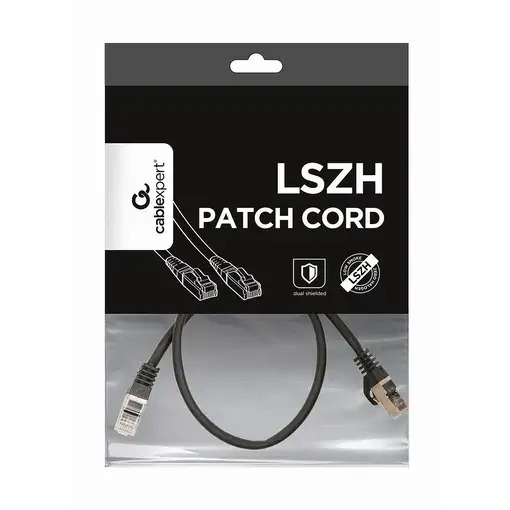 Gembird PP6A-LSZHCU-BK-0.5M cable de red Negro 0,5 m Cat6a