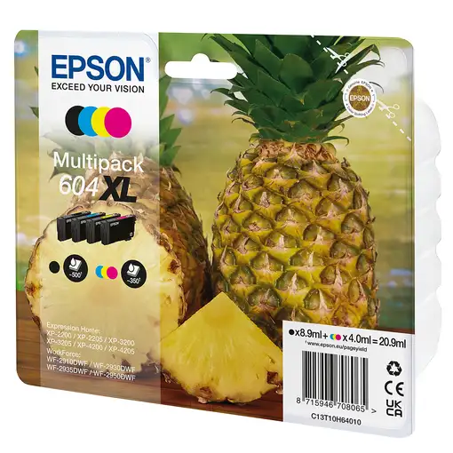 Epson 604XL cartucho de tinta 4 pieza(s) Original Alto rendimiento (XL) Negro, Cia