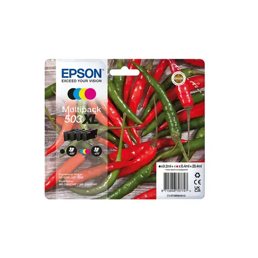 Epson 503XL cartucho de tinta 4 pieza(s) Original Alto rendimiento (XL) Negro, Cia
