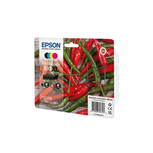 Epson 503XL cartucho de tinta 4 pieza(s) Original Alto rendimiento (XL) Negro, Cia