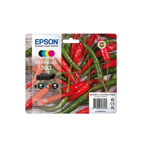 Epson 503 cartucho de tinta 4 pieza(s) Original Rendimiento estándar Negro, Cian,