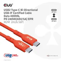 CLUB3D CAC-1573 cable USB USB4 Gen 2x2 2 m USB C Rojo