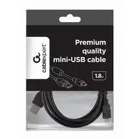 Gembird 1.8m USB 2.0 A/mini-USB cable USB 1,8 m USB A Mini-USB B Negro