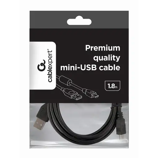 Gembird 1.8m USB 2.0 A/mini-USB cable USB 1,8 m USB A Mini-USB B Negro