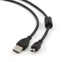 Gembird 1.8m USB 2.0 A/mini-USB cable USB 1,8 m USB A Mini-USB B Negro